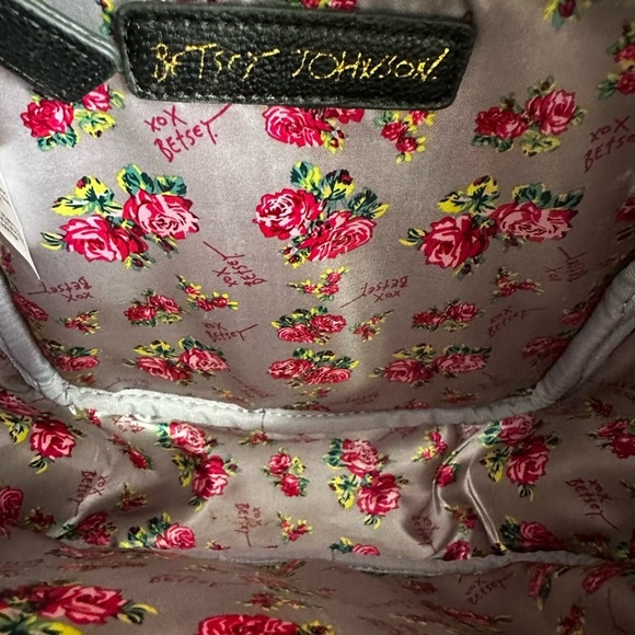 Betsey Johnson White and Black Quilted Backpack with Panda Design - Picture 7 of 11